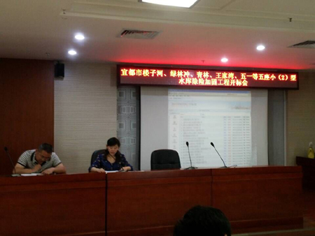 宜都市楼子河、绿林冲、青林、王家湾、五一等五座小（2）型水库除险加固工程开标会